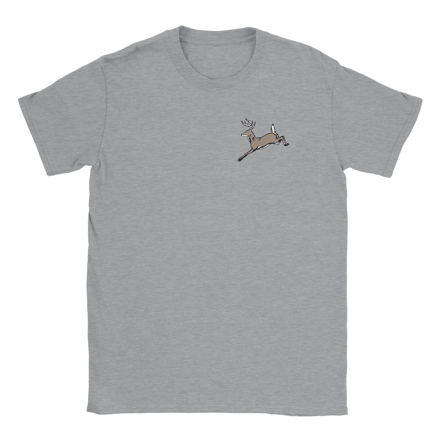 Adult "North American White Tail Buck" Classic Short Sleeve Unisex T-shirt print Sport Grey