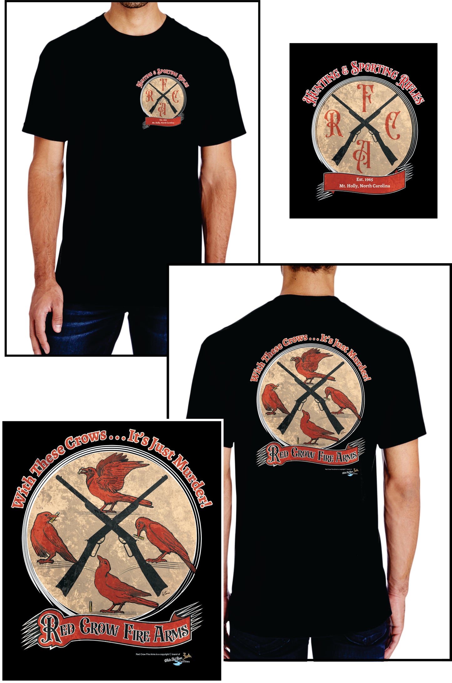 Red Crow Fire Arms "With These Crows..." Crewneck T-shirt