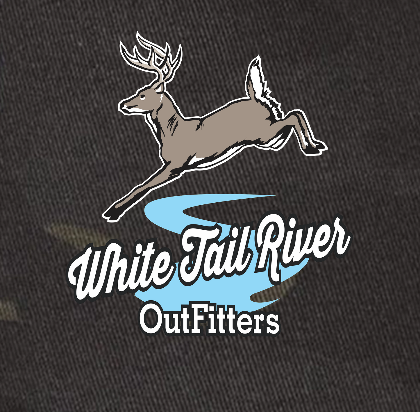 White Tail River Outfitter Logo  Black  Trucker Cap