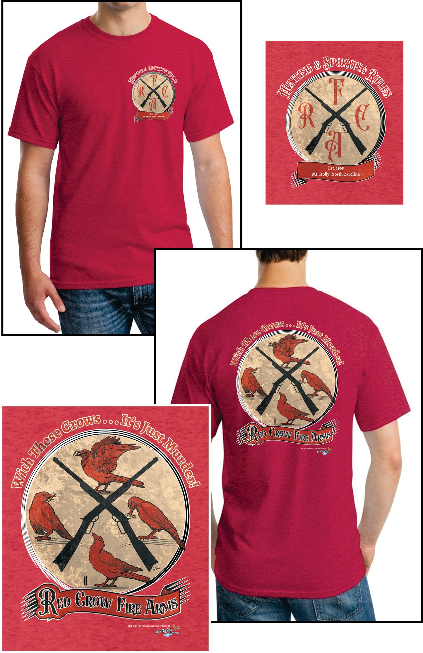 Red Crow Fire Arms "With These Crows..." Crewneck T-shirt