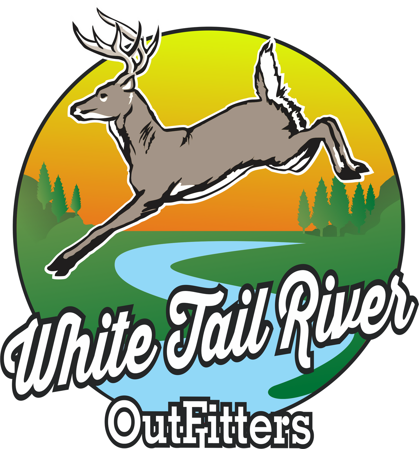 White Tail River Outfitters White Mesh Five-Panel Retro Trucker Cap